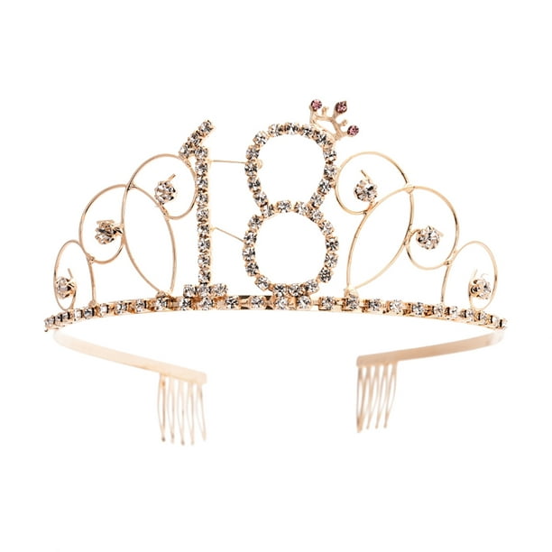 Details about   Frcolor 60th Birthday Crown Happy Birthday Crystal Rhinestone Tiara Crown for...